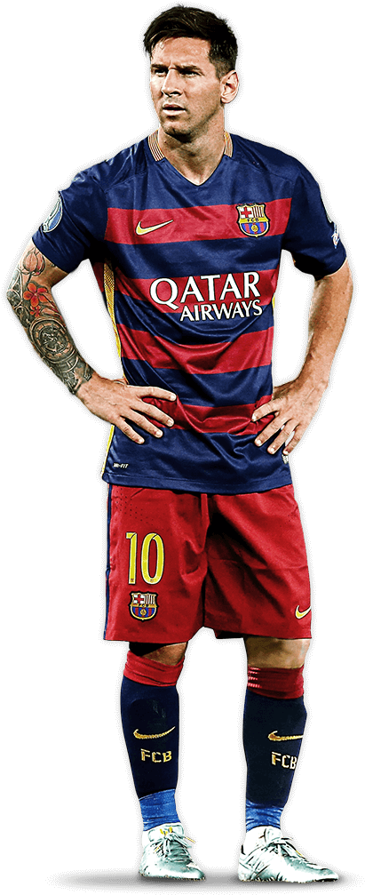 Lionel Messi Barcelona Kit PNG Image