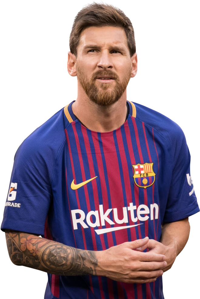 Lionel Messi Barcelona Portrait PNG Image