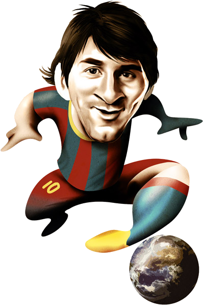 Lionel Messi Cartoon Superhero PNG Image