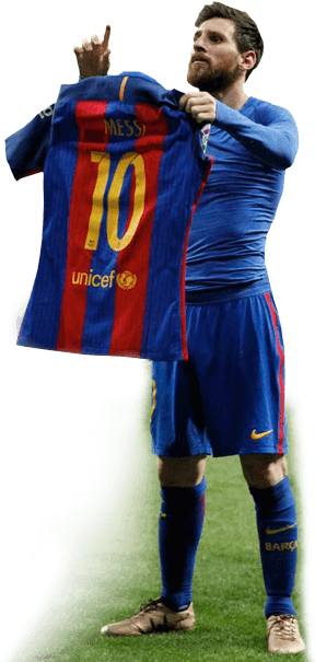 Lionel Messi Holding Barcelona Jersey PNG Image