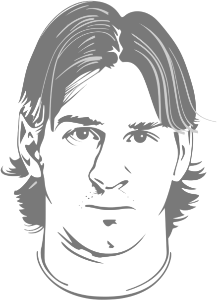 Lionel Messi Line Art Portrait PNG Image