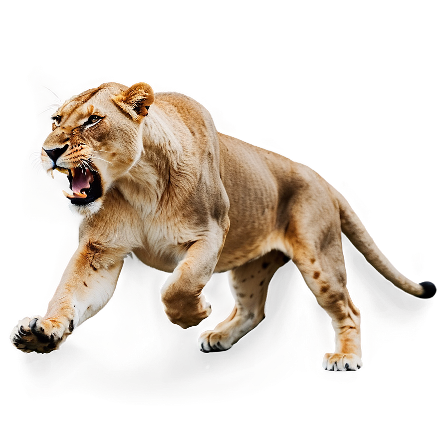 Lioness In Action Png Ntv PNG Image