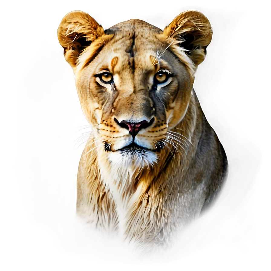 Lioness Portrait Painting Png Dol PNG Image