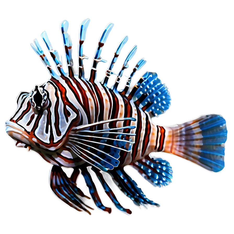 Lionfish In Blue Water Png 06292024 PNG Image