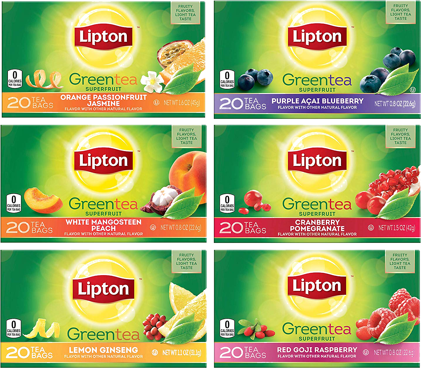 Lipton Green Tea Variety Pack PNG Image