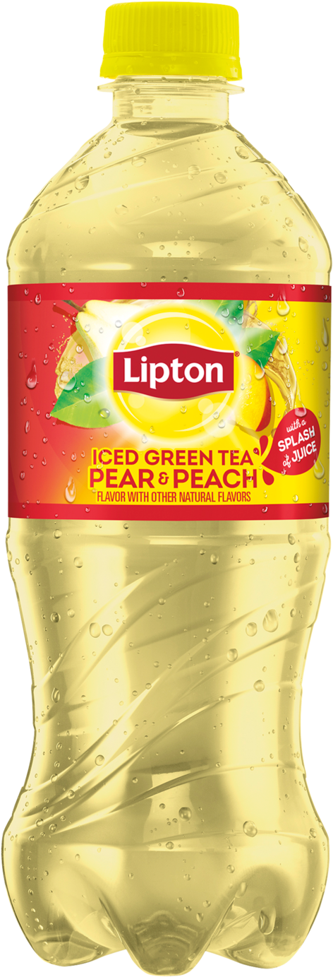 Lipton Iced Green Tea Pear Peach Bottle PNG Image