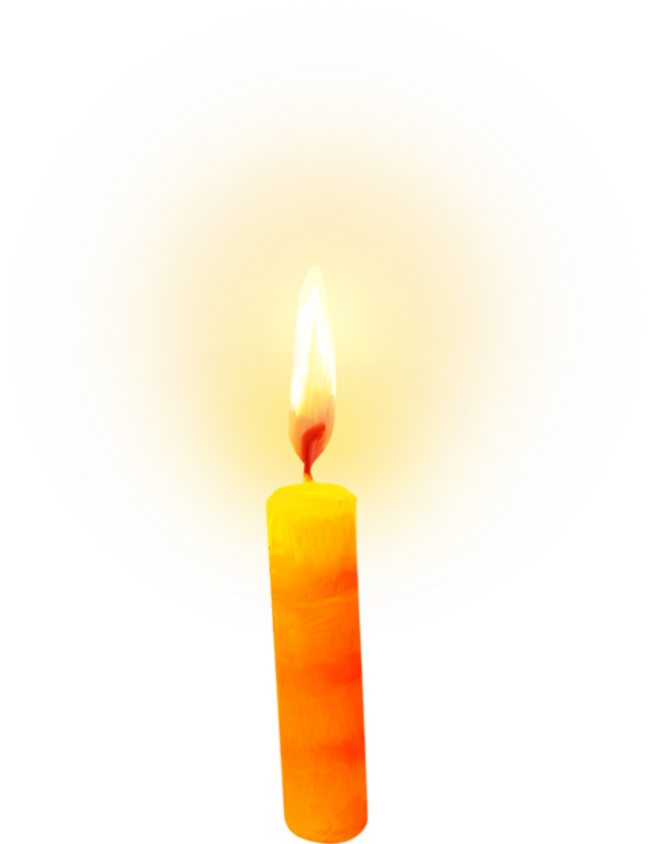 Lit Birthday Candle Glow PNG Image