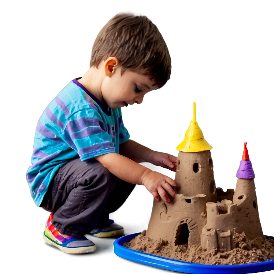 Little Kid Making Sandcastle Png Kkv PNG Image