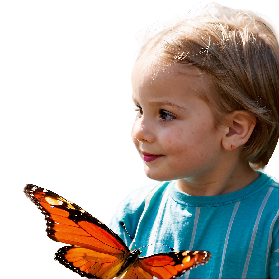 Little Kid With Butterfly Png Pwn PNG Image