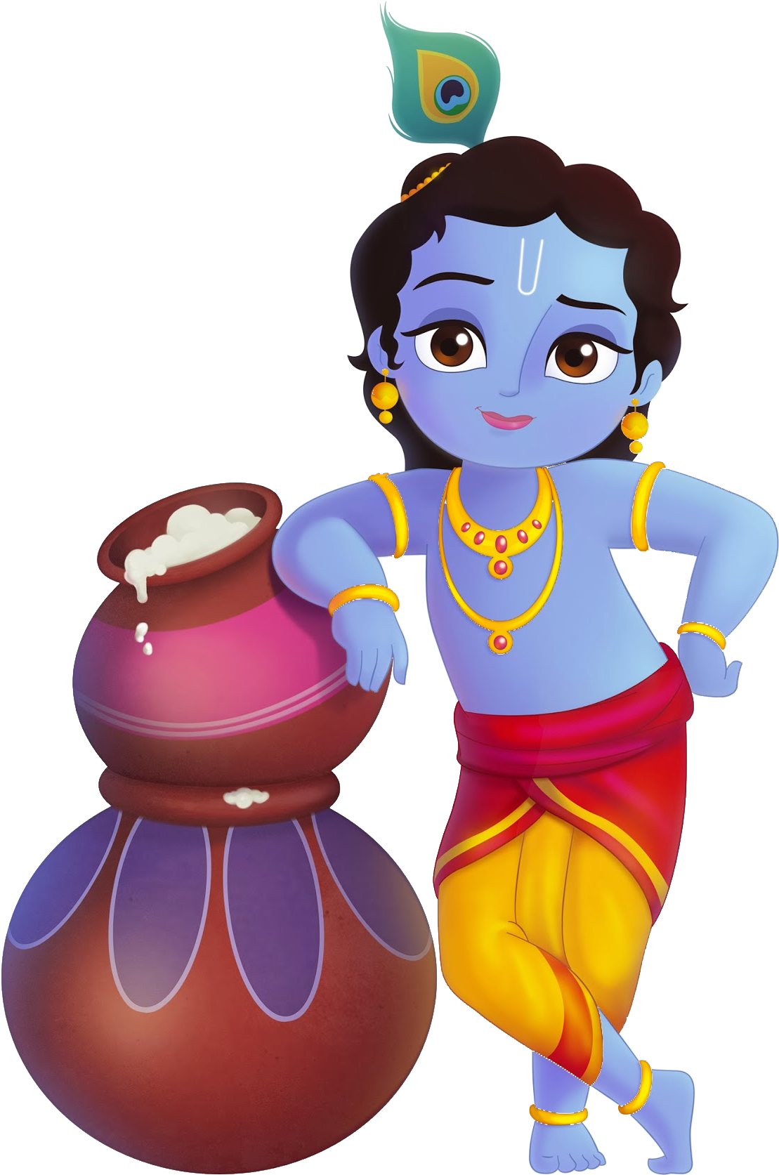 Little Krishna Stealing Butter PNG Image