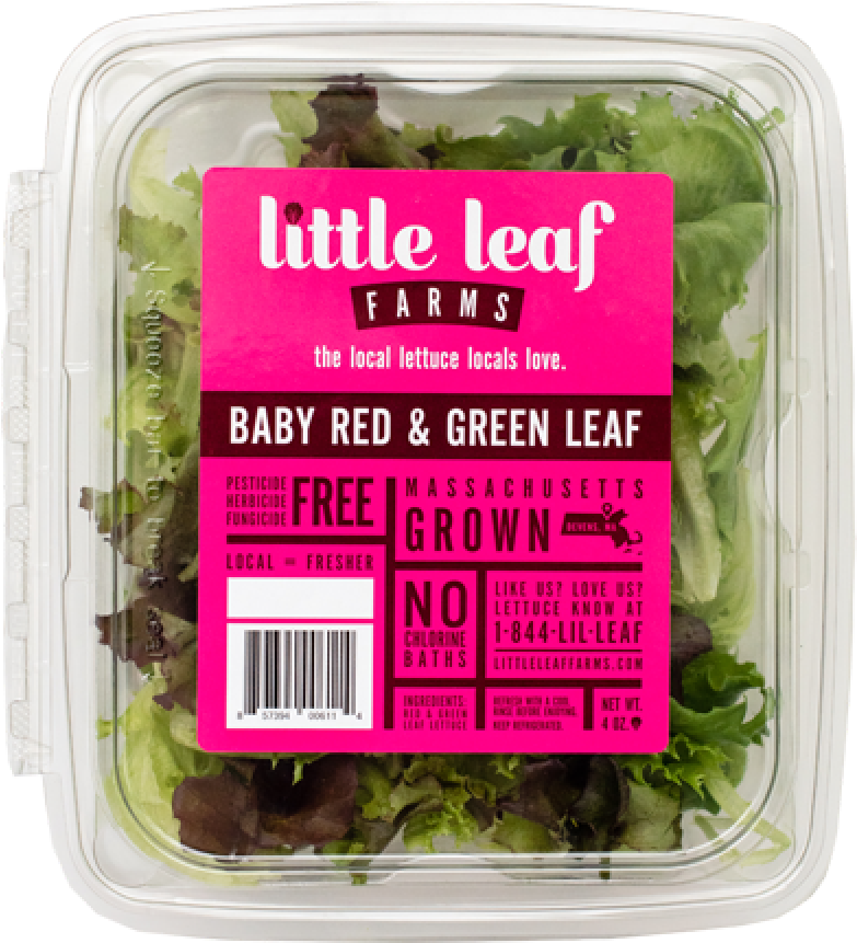 Little Leaf Farms Baby Red Green Lettuce Packaging PNG Image