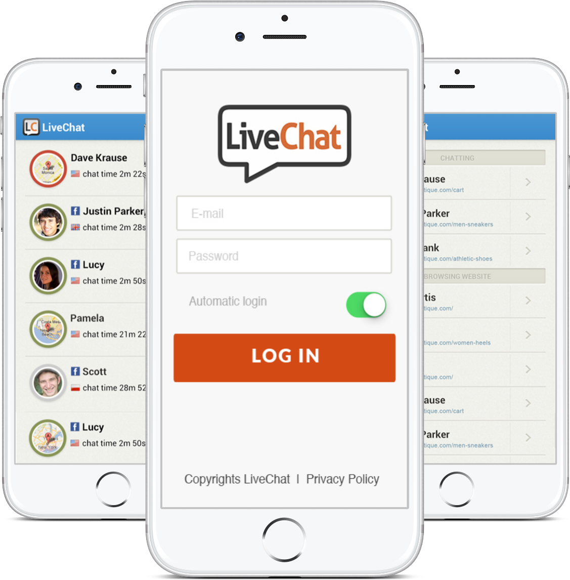 Live Chat Mobile App Screenshots PNG Image