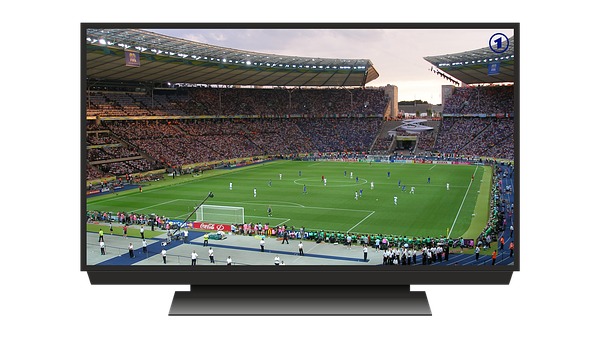 Live Football Matchon T V PNG Image