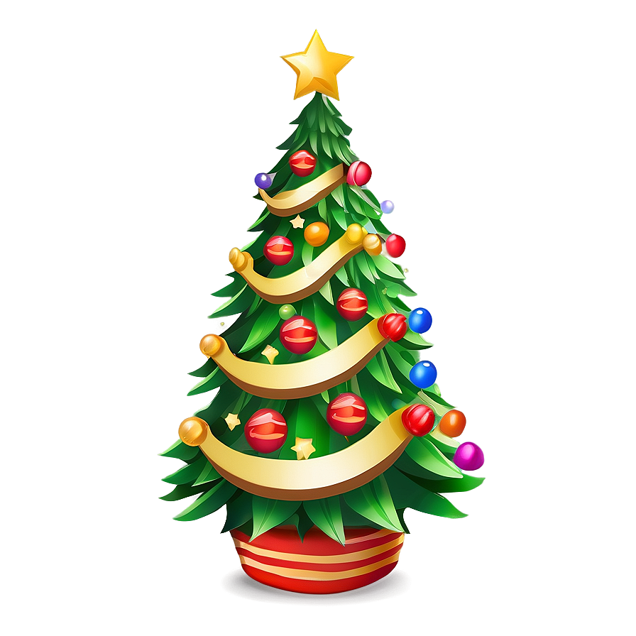 Lively Cute Christmas Tree Png 06252024 PNG Image