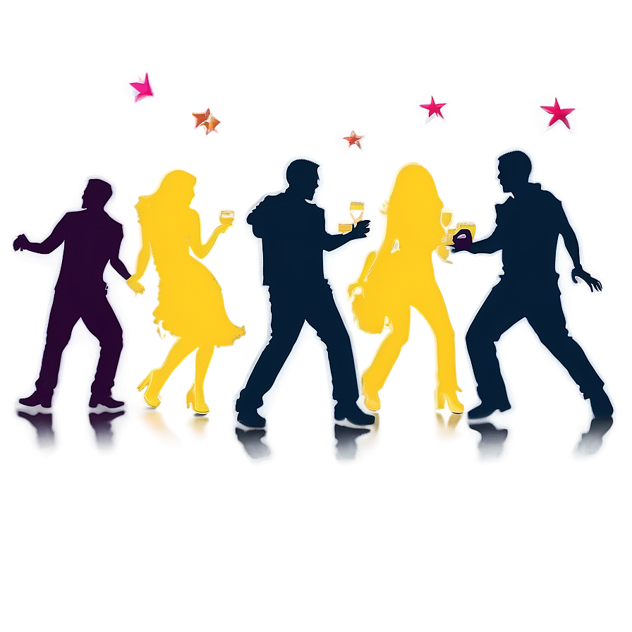 Lively Party Crowd Silhouette Png 05212024 PNG Image