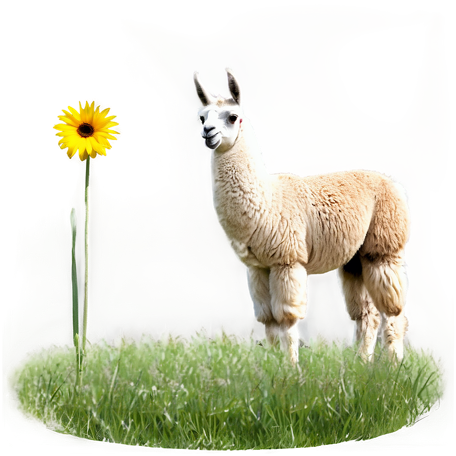 Llama In Field Png Wjx PNG Image