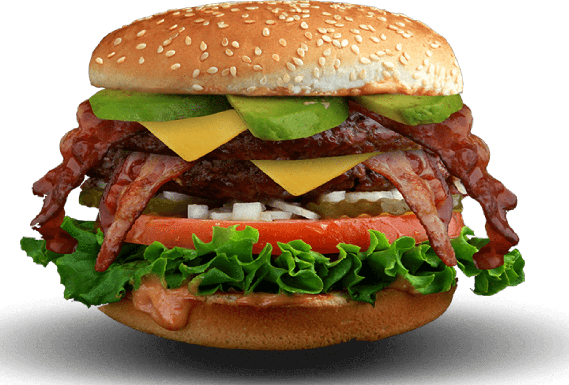 Loaded Bacon Avocado Burger PNG Image