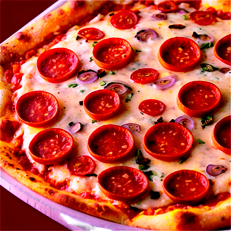 Loaded Pepperoni Pizza Png Ctk90 PNG Image