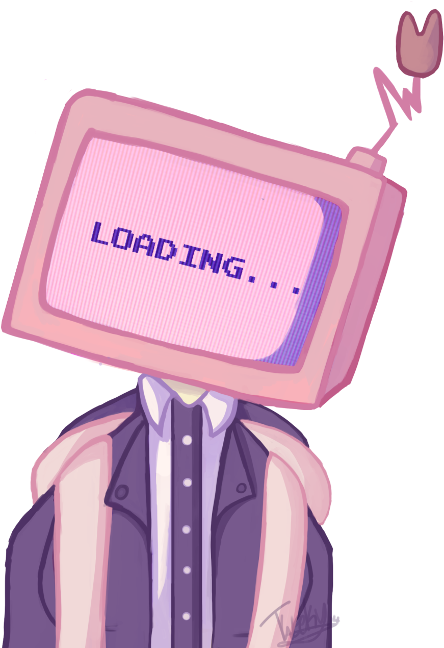 Loading Head Glitch Art PNG Image