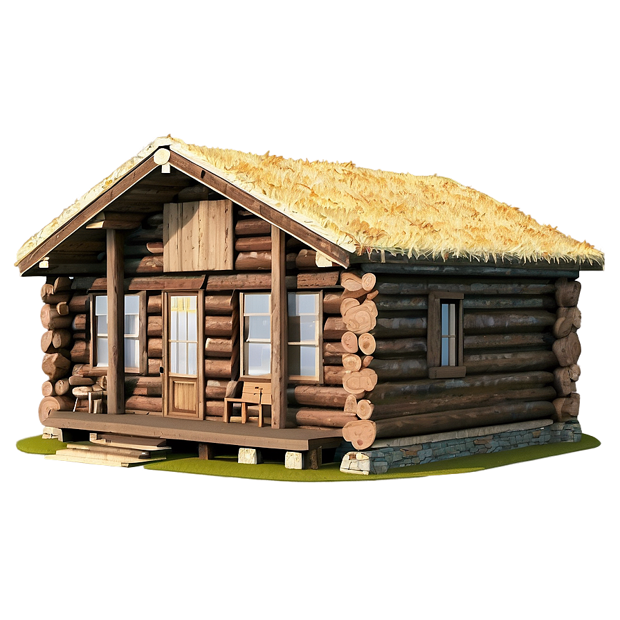 Log Cabin In Fall Foliage Png Ohf PNG Image