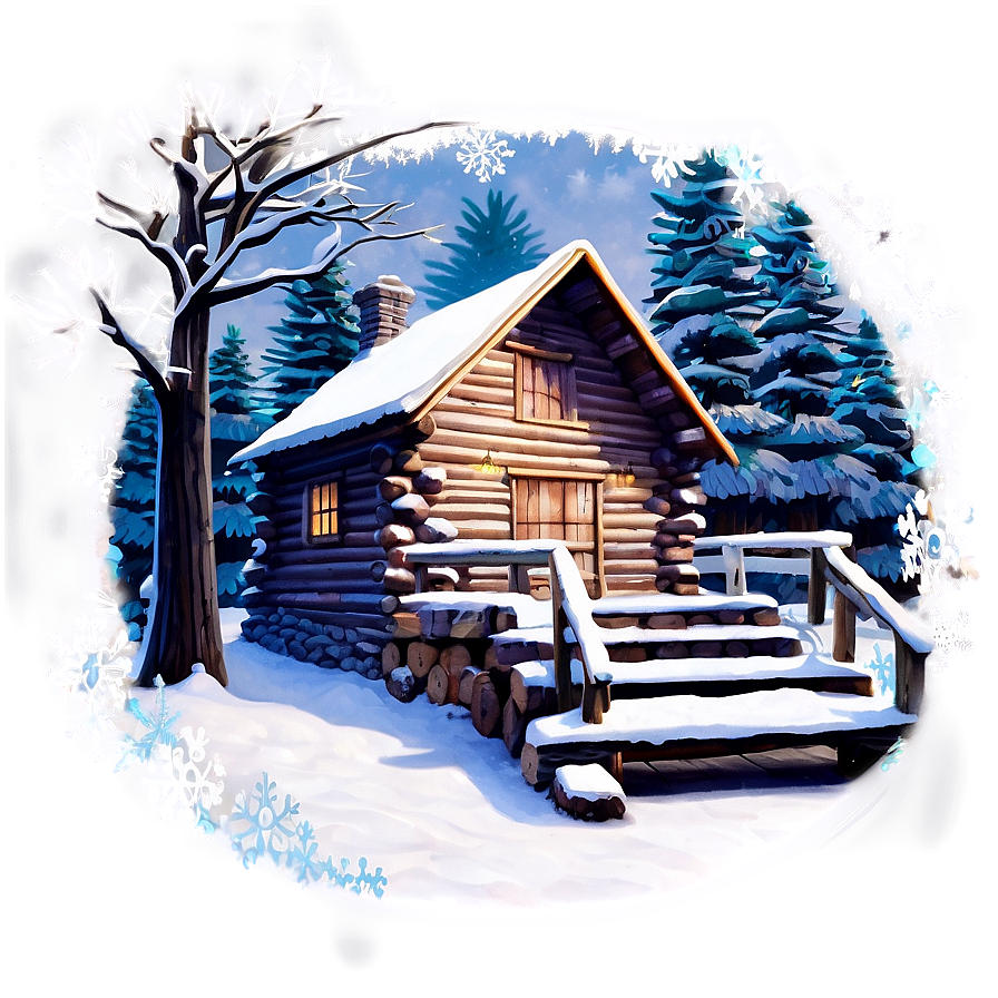 Log Cabin Winter Wonderland Png 75 PNG Image