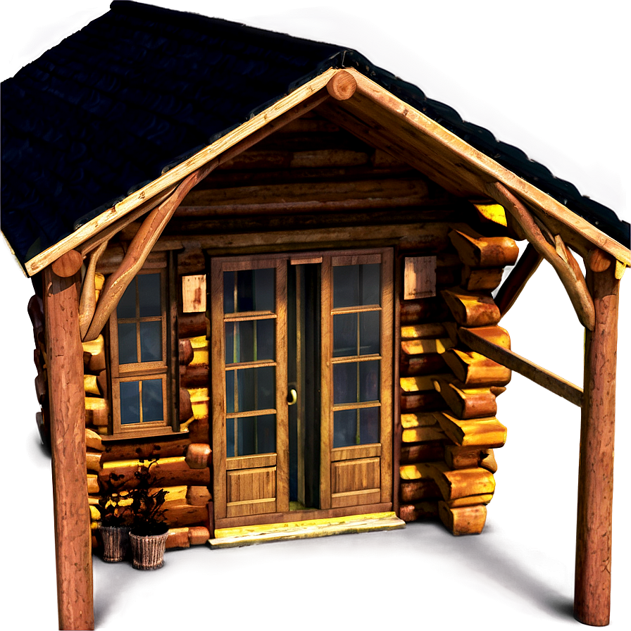 Log Cabin With Loft Space Png Fac42 PNG Image