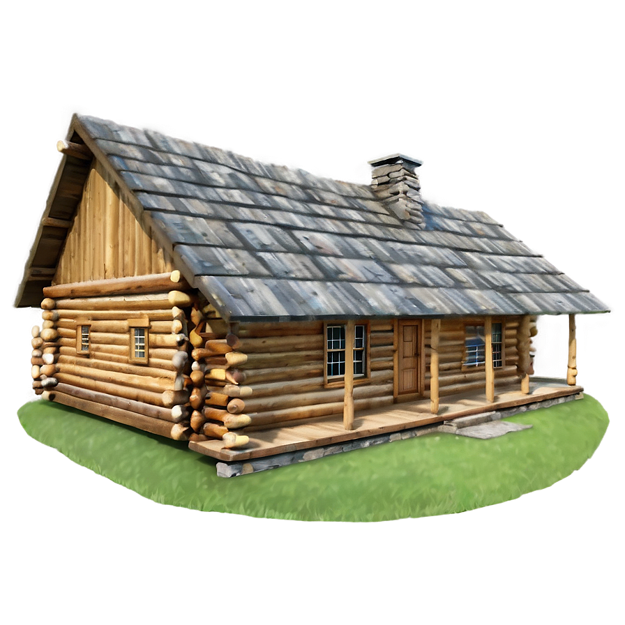 Log Cabin With Mountain Backdrop Png Xko43 PNG Image