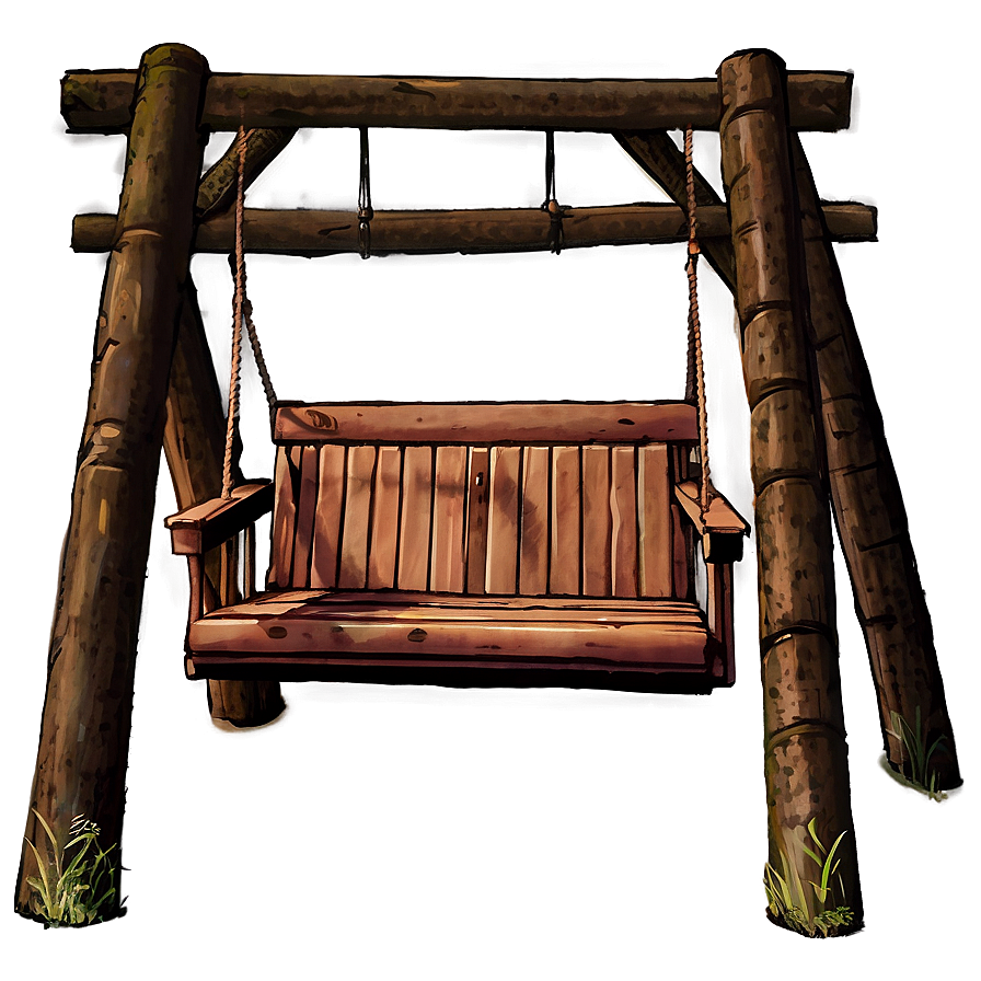 Log Cabin With Porch Swing Png Odh15 PNG Image