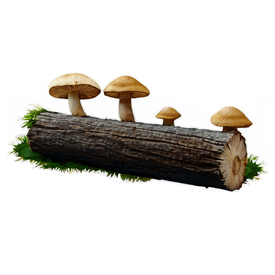 Log With Mushrooms Png 05252024 PNG Image