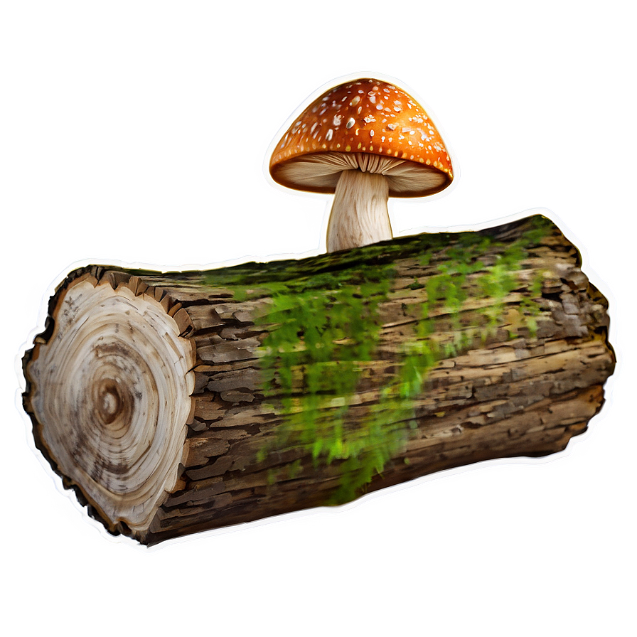 Log With Mushrooms Png 75 PNG Image