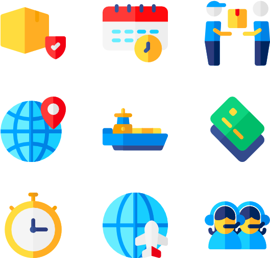 Logisticsand Shipping Icons Set PNG Image