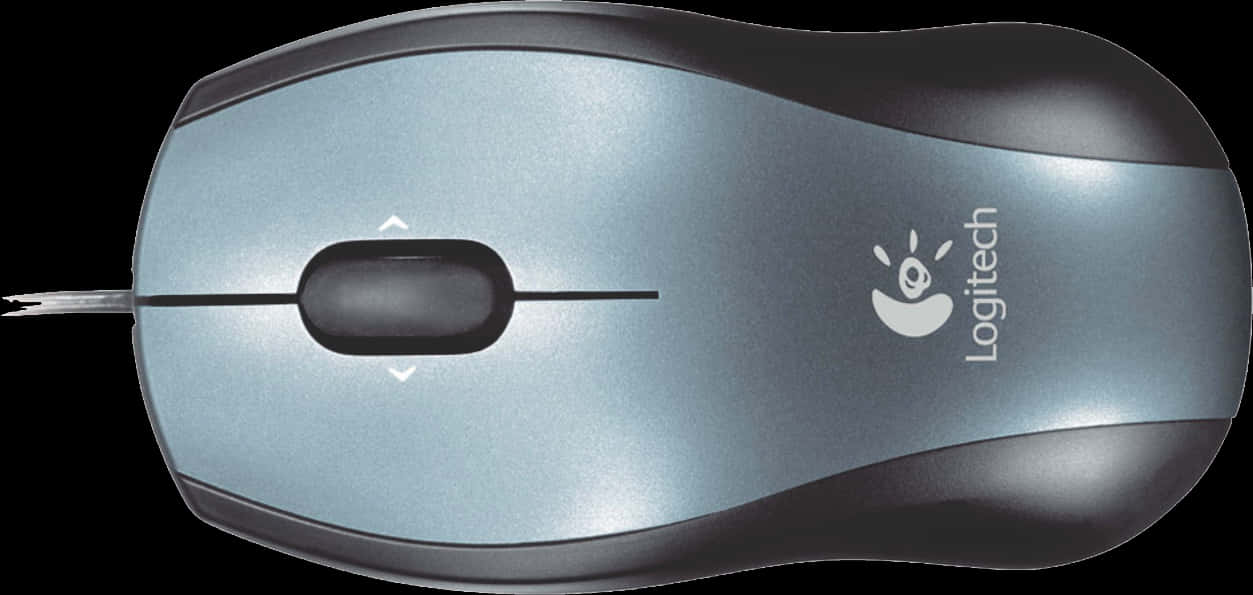 Logitech Wired Mouse Top View PNG Image