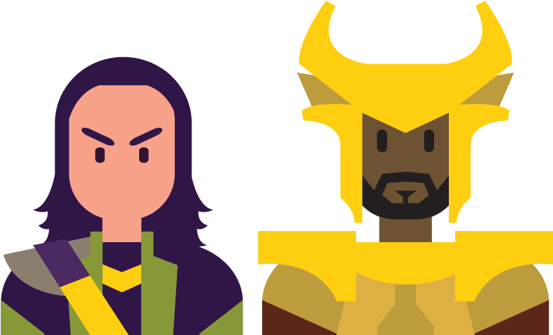 Lokiand Heimdall Vector Art PNG Image