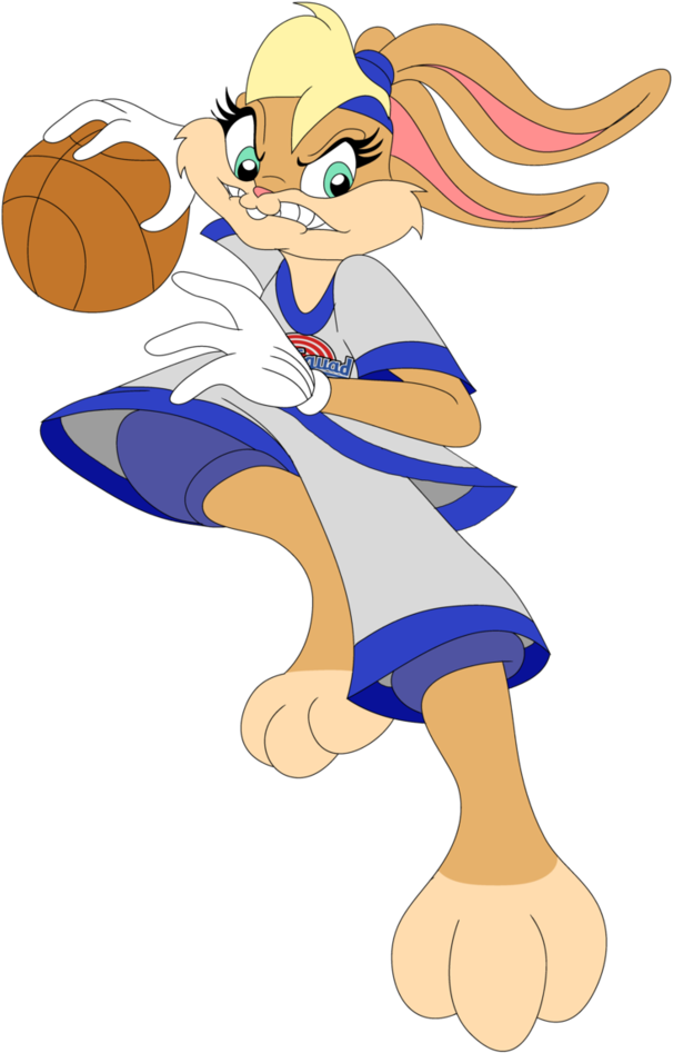 Lola_ Bunny_ Basketball_ Pose_ Space_ Jam PNG Image