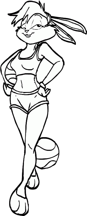 Lola_ Bunny_ Space_ Jam_ Sketch PNG Image