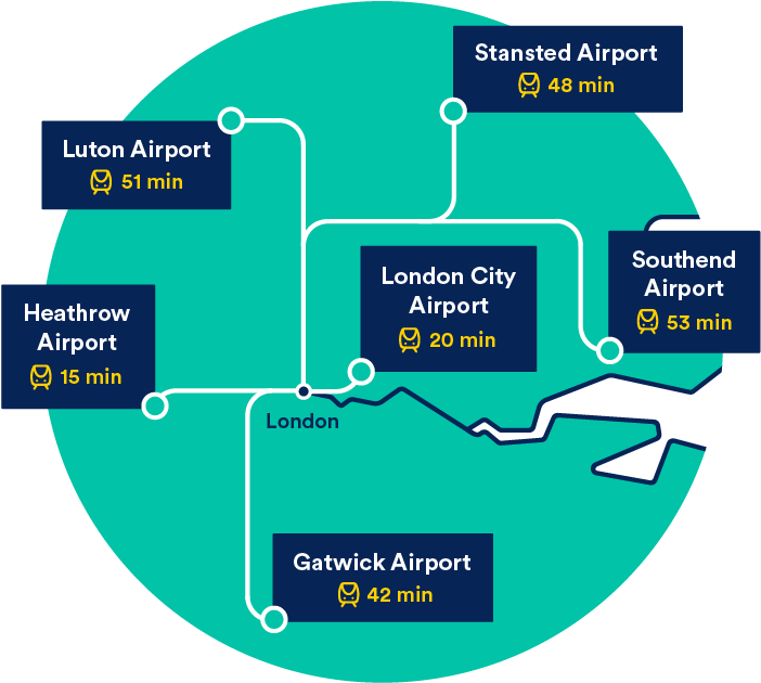 London Airport Travel Times Map PNG Image