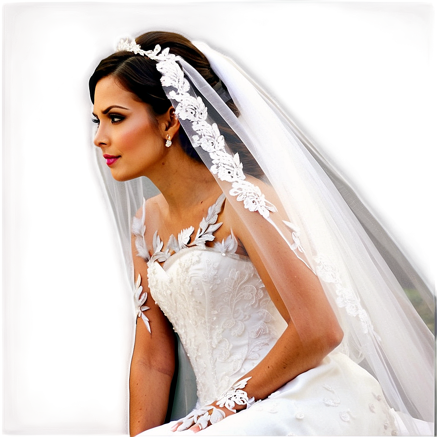 Long Hair Bridal Veil Png 05242024 PNG Image