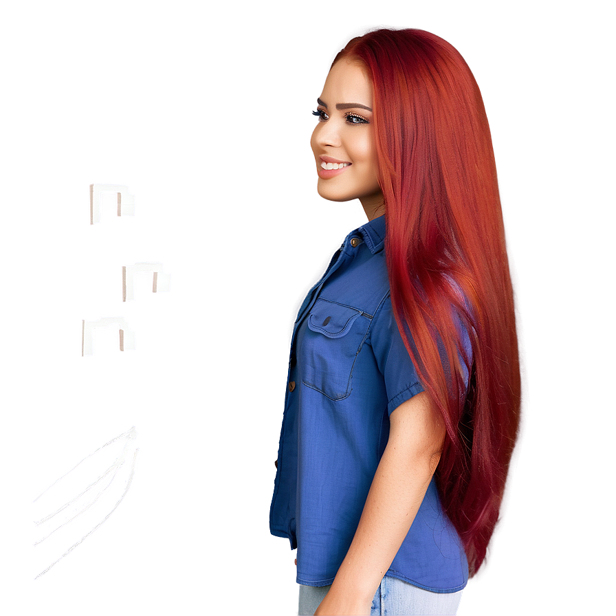 Long Hair Fiery Red Png 88 PNG Image