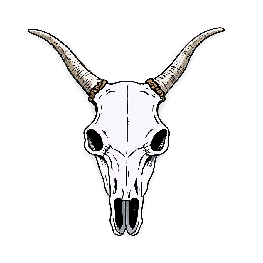 Longhorn Cow Skull Design Png 06292024 PNG Image