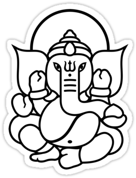 Lord Ganesha Line Art PNG Image