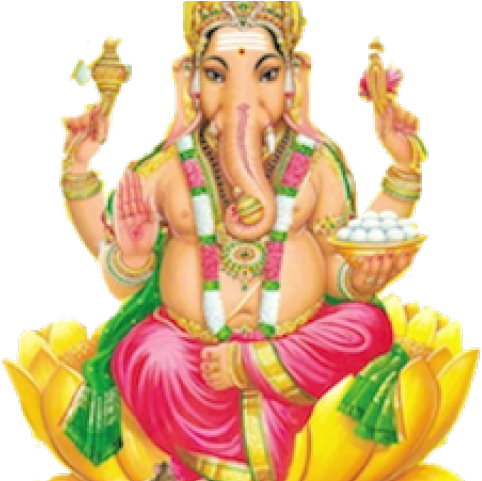 Lord Ganesha Seatedon Lotus PNG Image