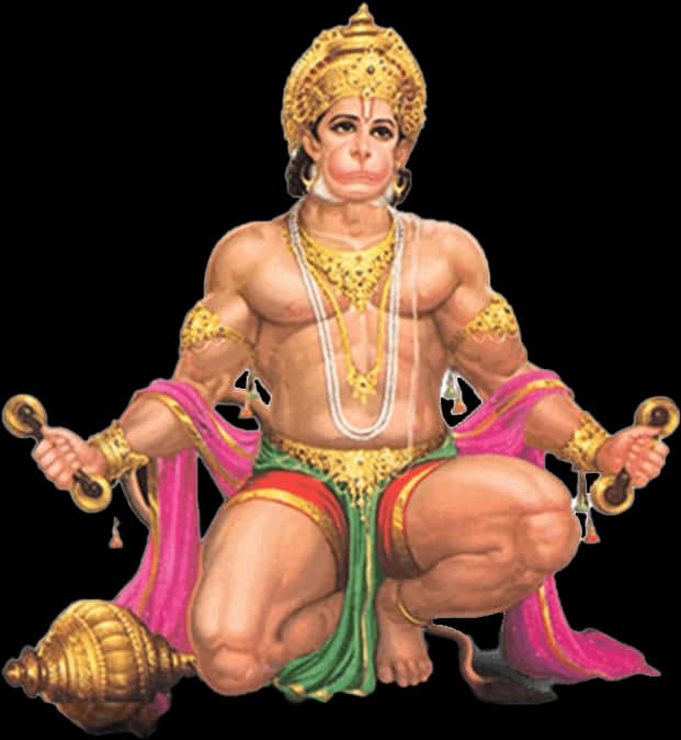 Lord Hanuman Sitting Pose PNG Image