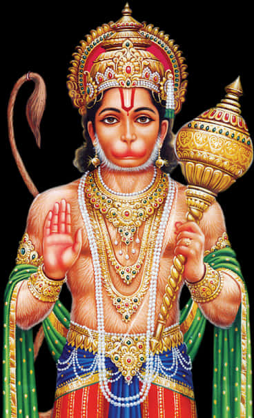 Lord Hanuman Traditional Artwork PNG Image