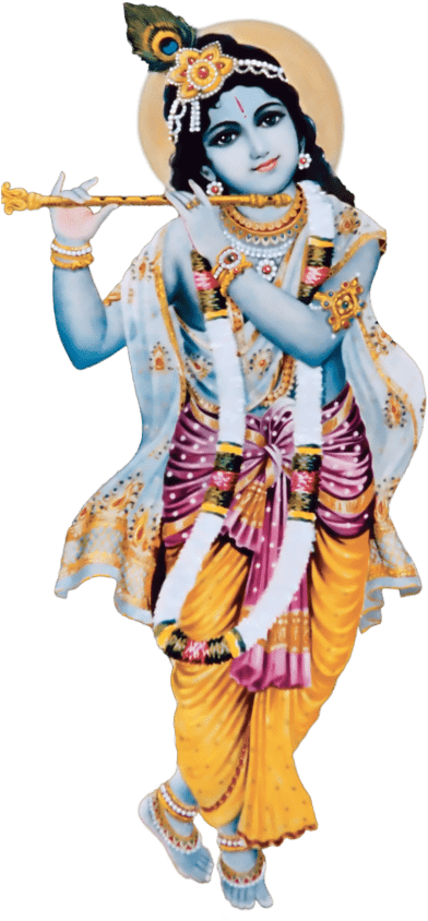 Lord Krishna Flute Playing Pose PNG Image