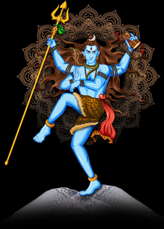 Lord Shiva Dancing Artwork PNG Image