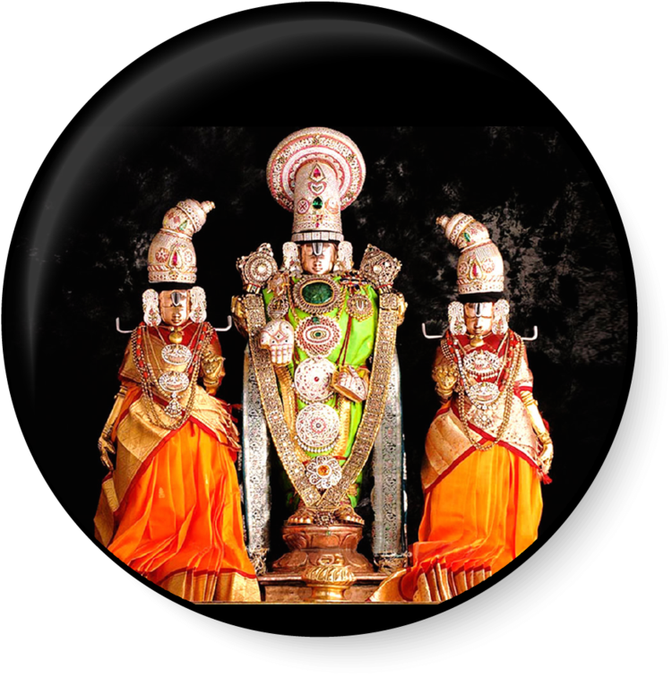 Lord Venkateswaraand Consorts Idols PNG Image