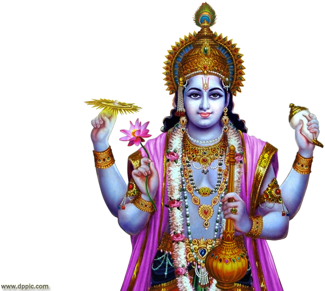 Lord Vishnu Four Arms PNG Image