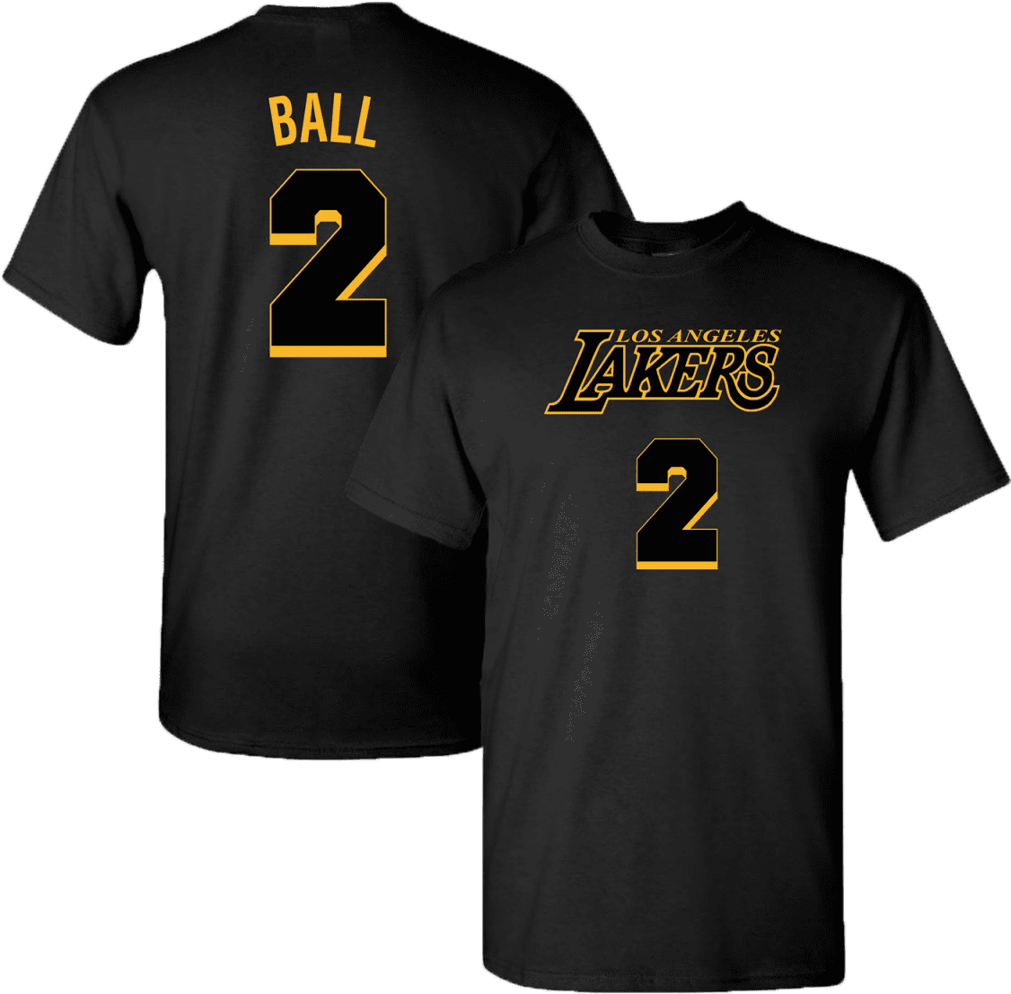 Los Angeles Lakers Number2 Ball T Shirt Design PNG Image