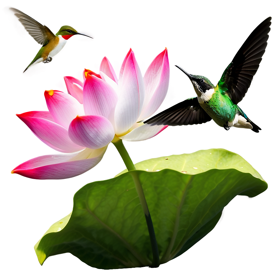 Lotus And Hummingbird Png 85 PNG Image