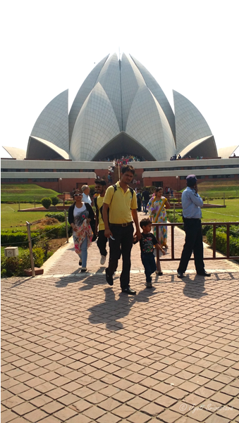 Lotus_ Temple_ Visitors_ Pathway PNG Image